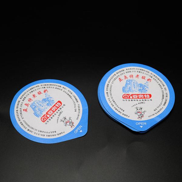 65mm 99mm Die Cut Yogurt Foil Lid Lemonade Plastic Cup Foil Lid ODM Easy Peel