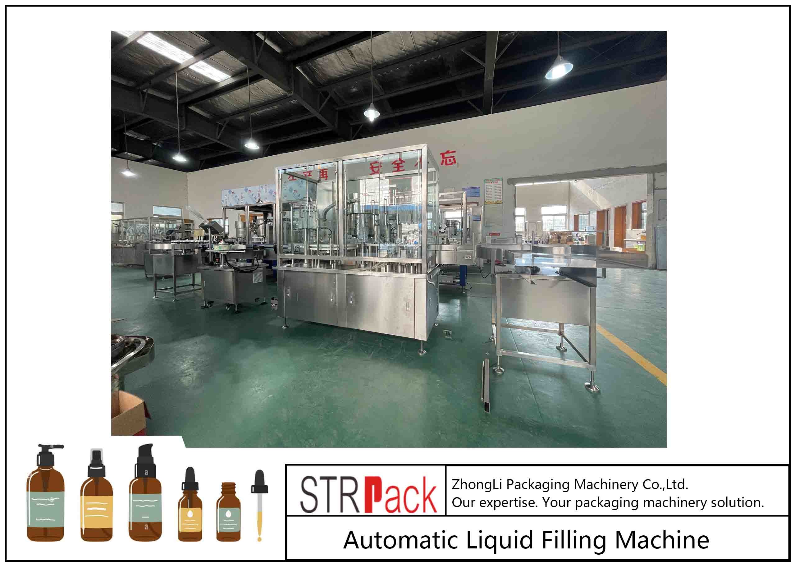 50ml 100ml Cosmetic Lotion Essential Oil Liquid Bottle Filling Capping Machine Multi Nozzle