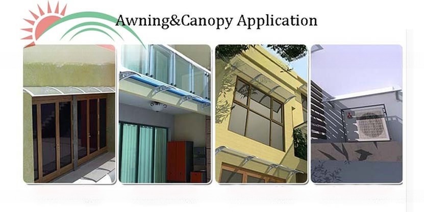 600mm Polycarbonate Awning Canopy Window With Plastic Bracket