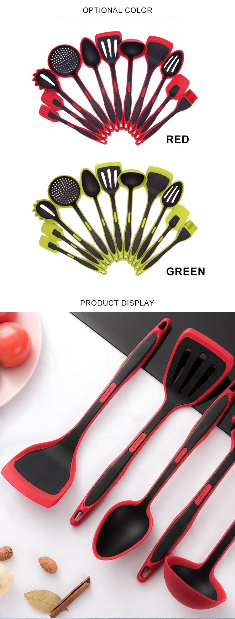 Safe Private Label Silicone Kitchen Accessories Non Stick Customize Spaghetti Tong