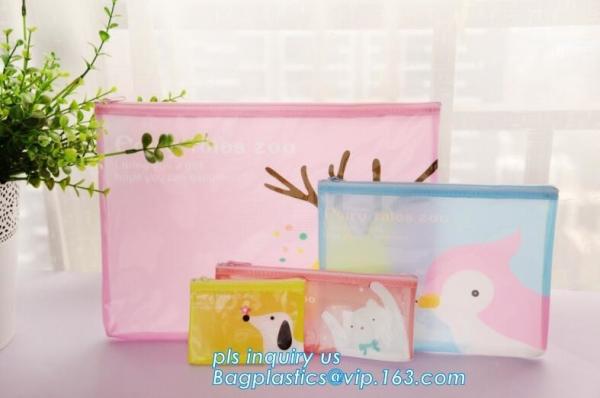 slider Zip lockk bag for stationery, tools, documents, EVA Skin Care Packaging