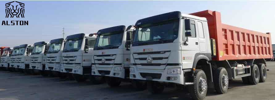 Red Euro 2 Used Howo Trucks , HW76 Cab Second Hand Dumper Truck