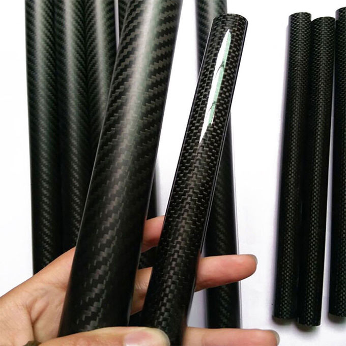 Roll Wrapped 30mm Glossy Finish 3K Carbon Fibre Pipe