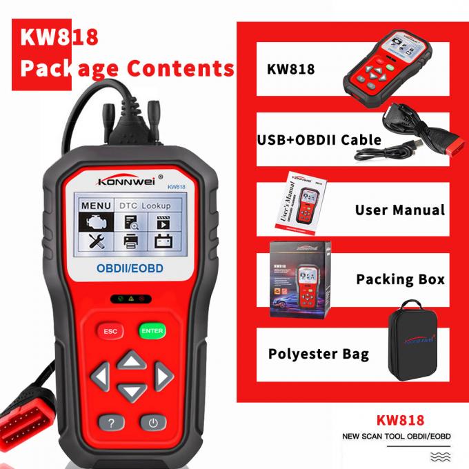 Professional Car Engine Diagnostic Machine KW818 Vehicle Battery Tester