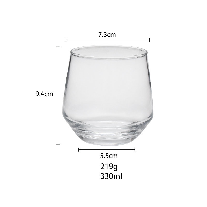 SGS Ice Cream BPS Free 330ml Engraved Glass Coffee Mugs
