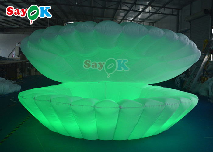 4m Giant LED Inflatable Stage Shell Oxford cloth Inflatable Led Seashell For Party