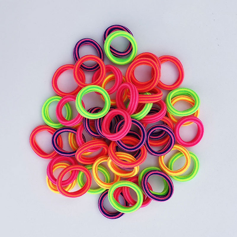 wholesale fashion nylon hair ties 50 pcs per set 3 cm towel high elastic baby hair bands girls