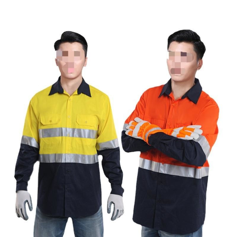 Reflective Strips Workwear Uniform For Construction Sites, Railway Docks Labor Protection