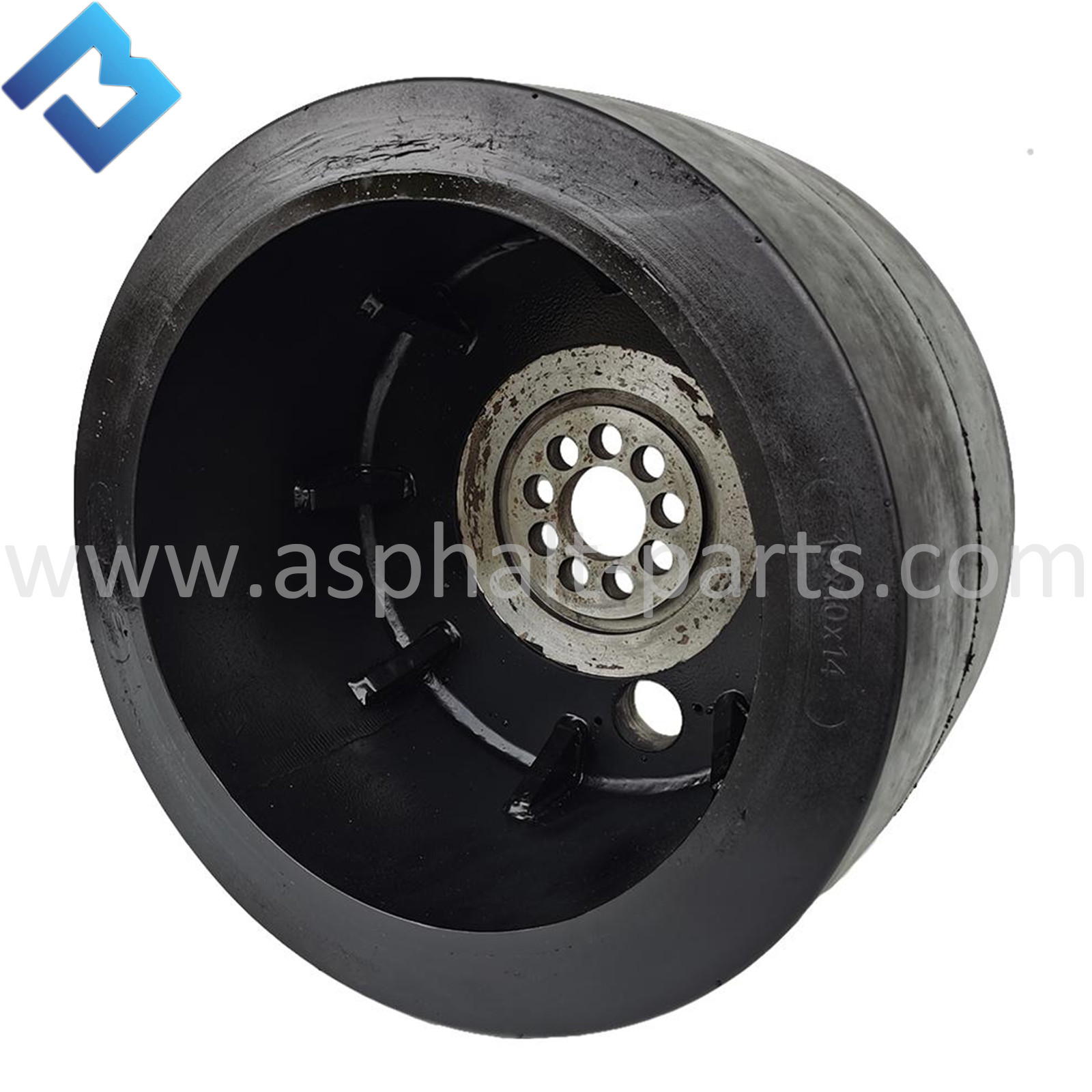 Benit BF300P Front Rubber Solid Tyre Wheels Black For Bomag