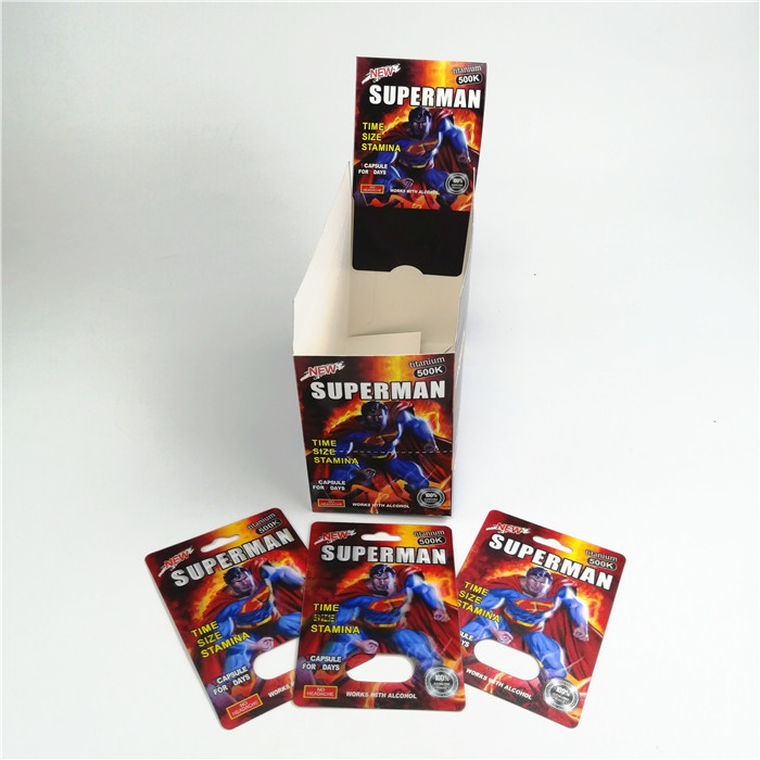 Silk Printing CMYK Sex Pill Packaging Card 9x12cm