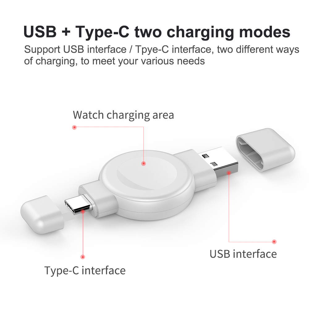 ABS PC Material Smart Watch Wireless Charger USB Cable Included