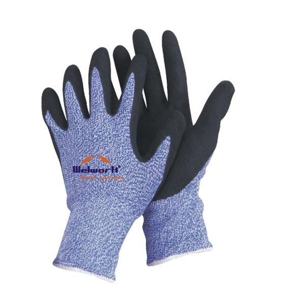 N-D133 13G Seamless Cut Resistant HPPE Gloves with Nitrile Coating Blue Knitted