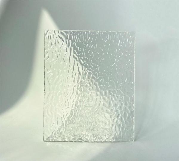 Chemical Resistance Stone Textured Clear V-Shaped Striped Acrylic Sheet in 6mm