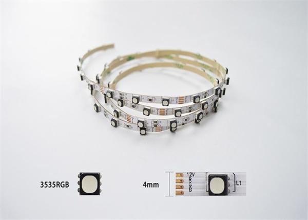 Slim 4mm Width RGB Flexible LED Strip Lights 3535 72Led / M For Architectural
