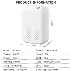 HOMEFISH 1000CBM Scent Diffuser Machine 400ML Essential Oil Diffuser Bluetooth