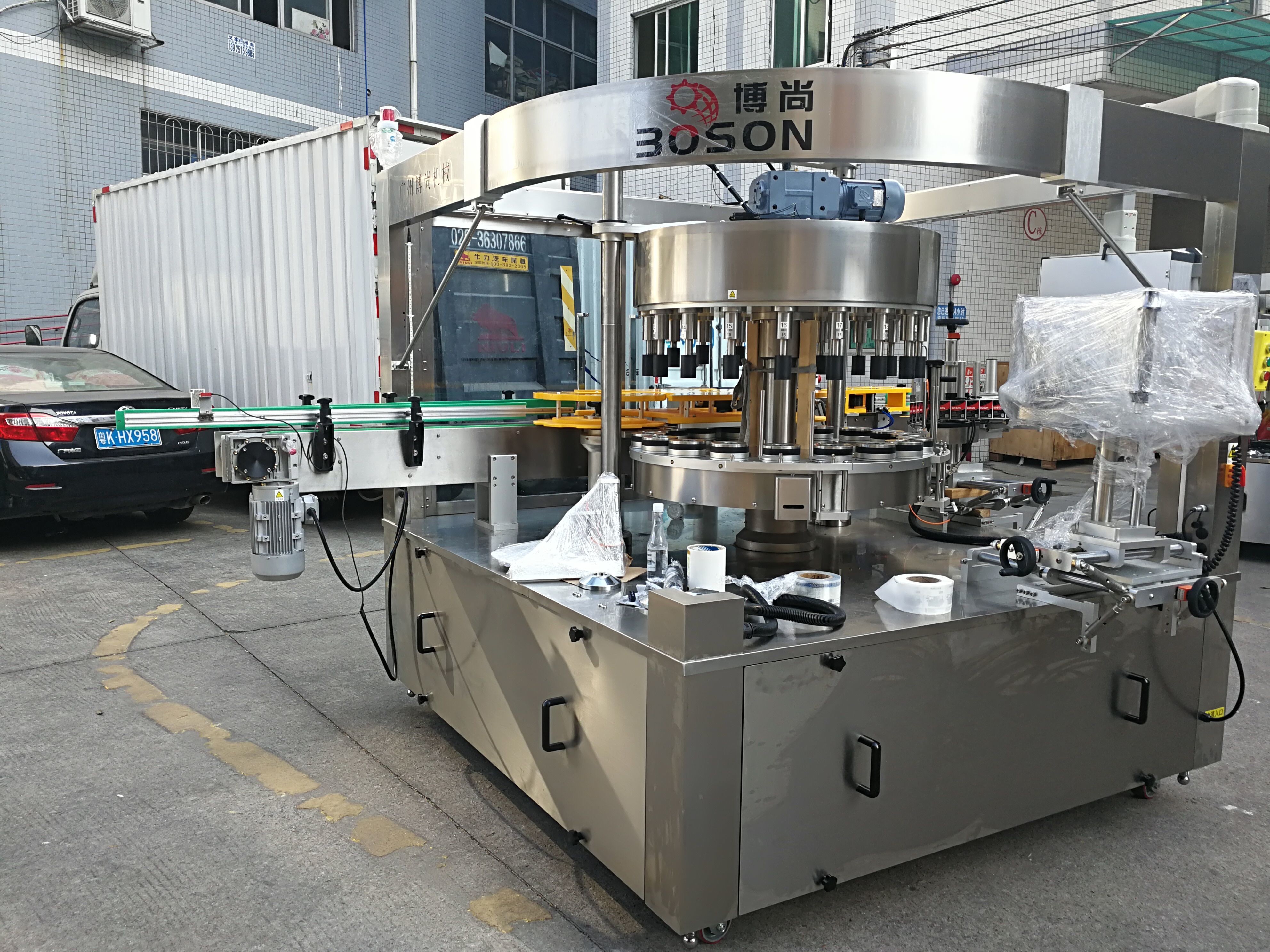 High Speed Rotary Sticker Labeling Machine With Filling Machine Options Belt