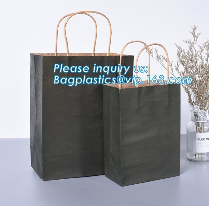 Customized Red Printed Kraft Paper Shopping Bag with Ribbon Handles and Bowknot,Kraft Paper Shopping Bag with Kinds off