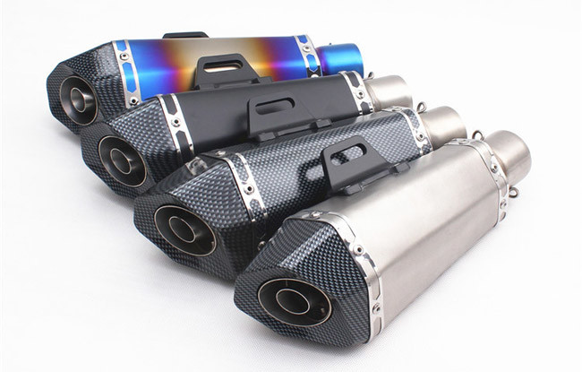 Universal Stainless Steel Motorcycle Slip On Mufflers Hexagon For Suzuki GSXR750