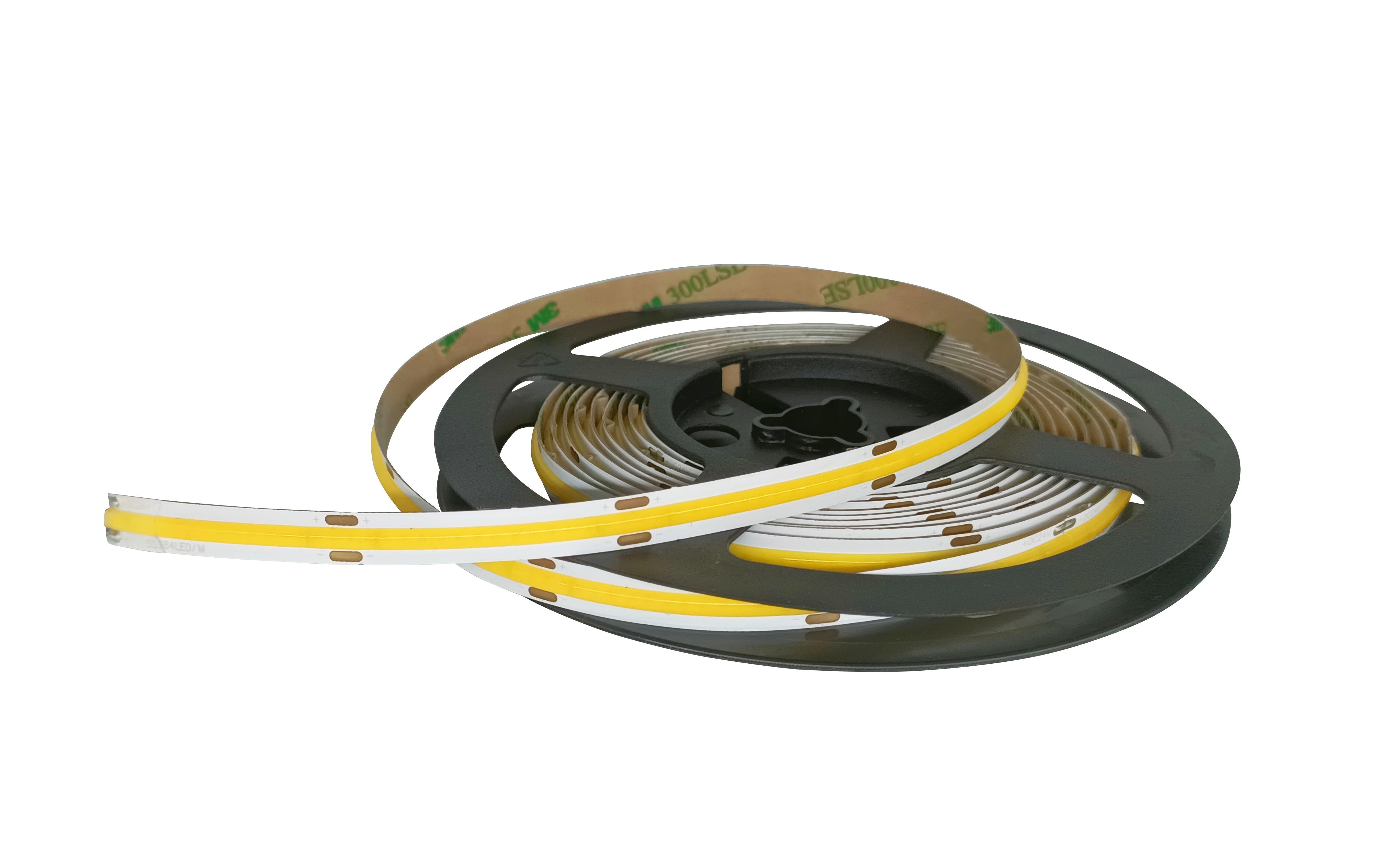 Warm White Cob Led Strip 12v 24v 4mm Wide Waterproof With Bright 480 Beads