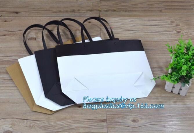 Flower carrier bag with different color customized pot plants kraft paper bag with handle,stamping logo fancy paper flow