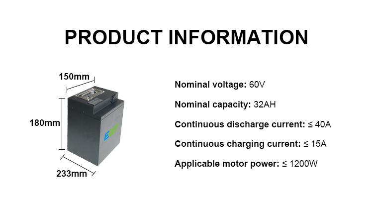 60V 32AH Electric Vehicle Lithium Battery Power Scooter Lithium Battery
