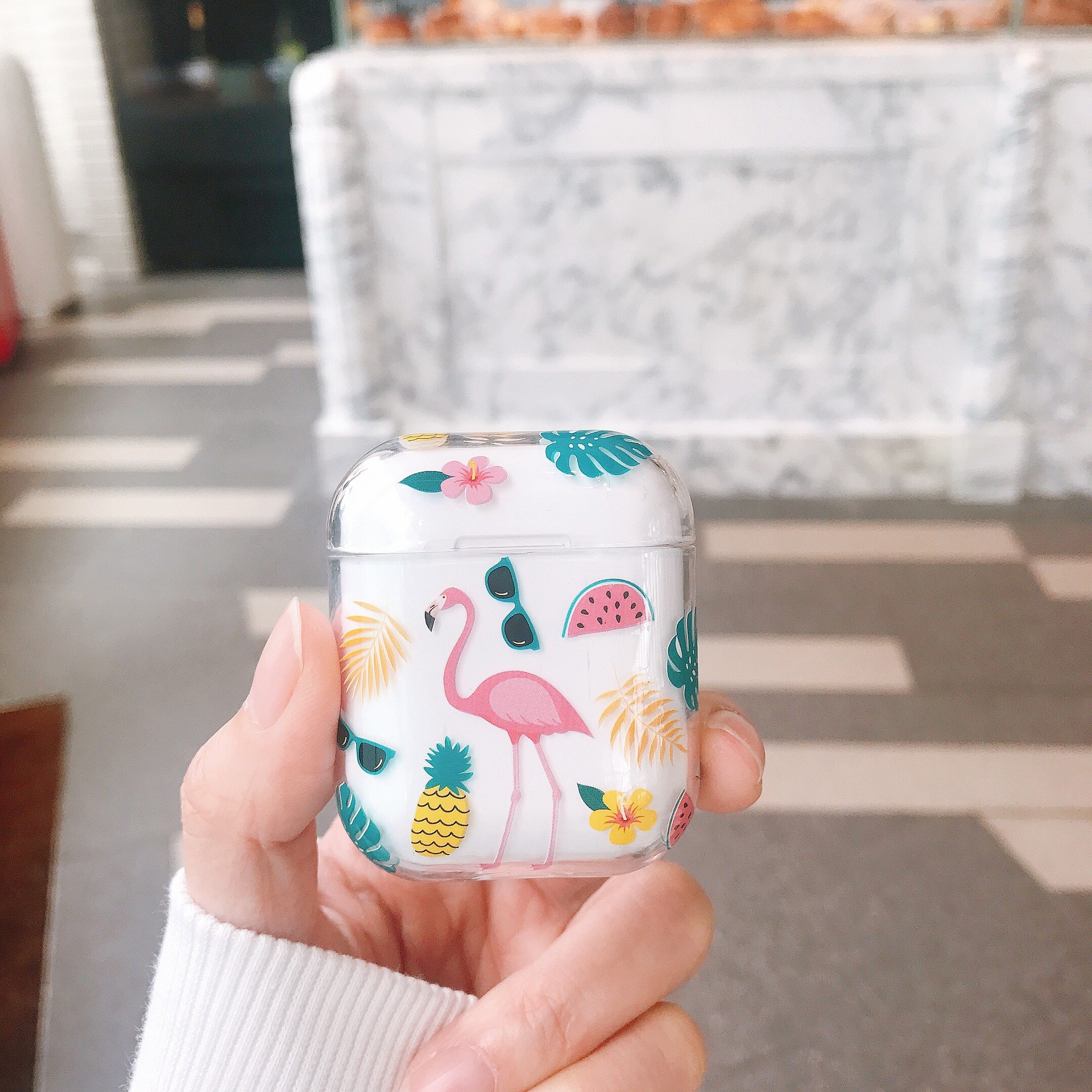 Silk Print Pattems Protective Silicone Cover Compatible with Apple AirPods 2 and 1