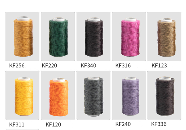 High Tenacity 100% Polyester Yarn Flat Waxed Braided Thread 0.8mm 1mm Waterproof Black