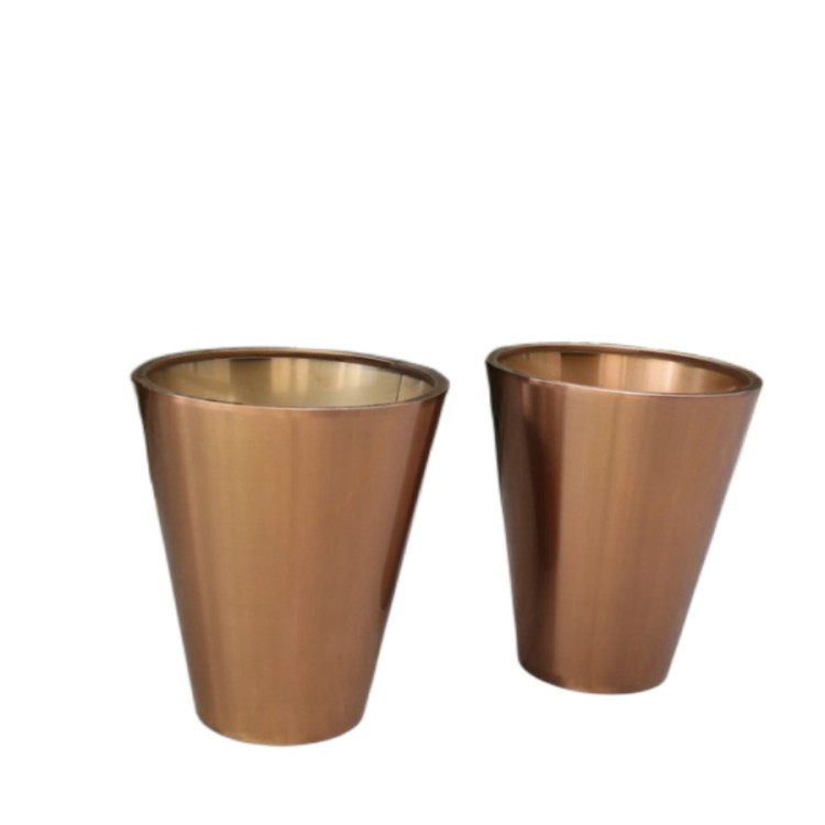 Luxury outdoor golden flower planter large round garden flower pots
