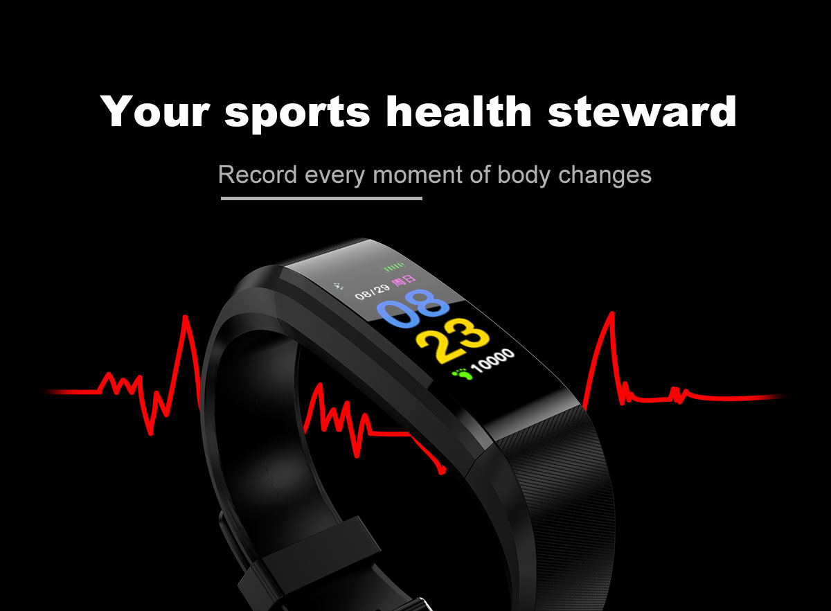 NFC BLE 115 Plus Smartwatch Blood Pressure Wristwatch Bracelet Electronics