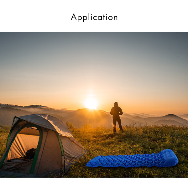 Egg Groove Shaped Outdoor Sleeping Mat With Pillow Folding Sleeping Mat Camping