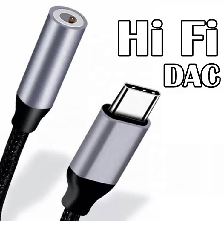 High Compatible DAC USB Type C to AUX 3.5mm Audio Cable Adapter for Samsung Pixel Google Phone