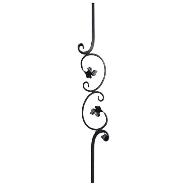 Ornamental Wrought Iron Railing Parts Components Flowers Decoration For