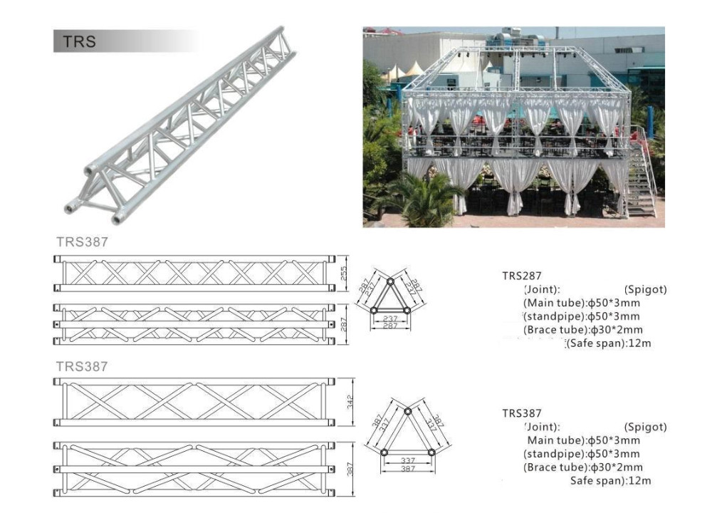 ODM Safety 6082 Aluminum Triangle Truss For Lighting Truss