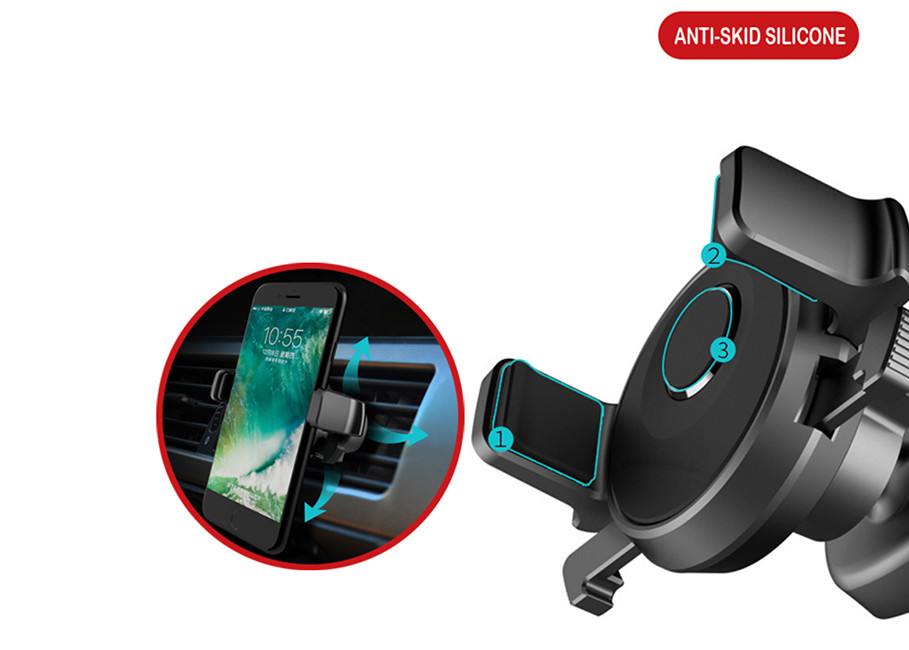 Black White Adjustable Phone Holder Mini Black Mechanical Era Car Mounted