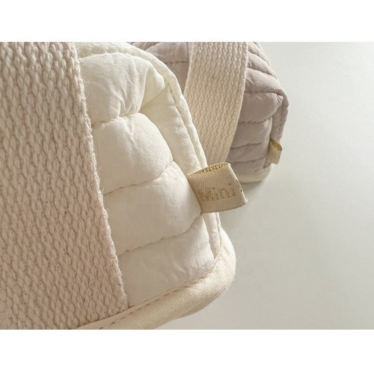 Large Capacity Soft Cotton Makeup Pouch Quilted Travel Cosmetic Bag Luxury