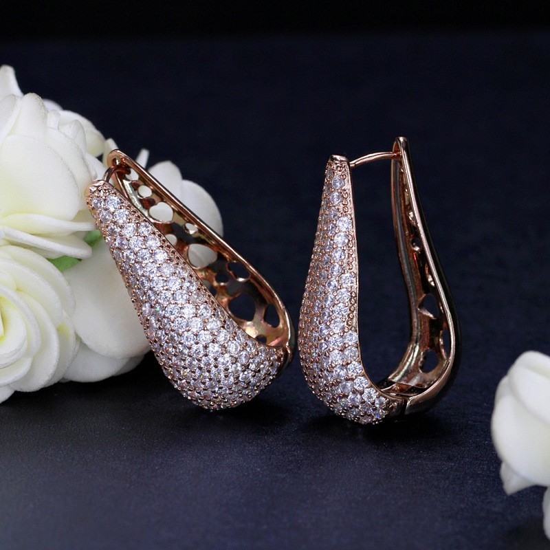 Fashion jewellery Gold Plated AAA CZ Earrings for Women Ladies jewelry earrings necklace jewelry set