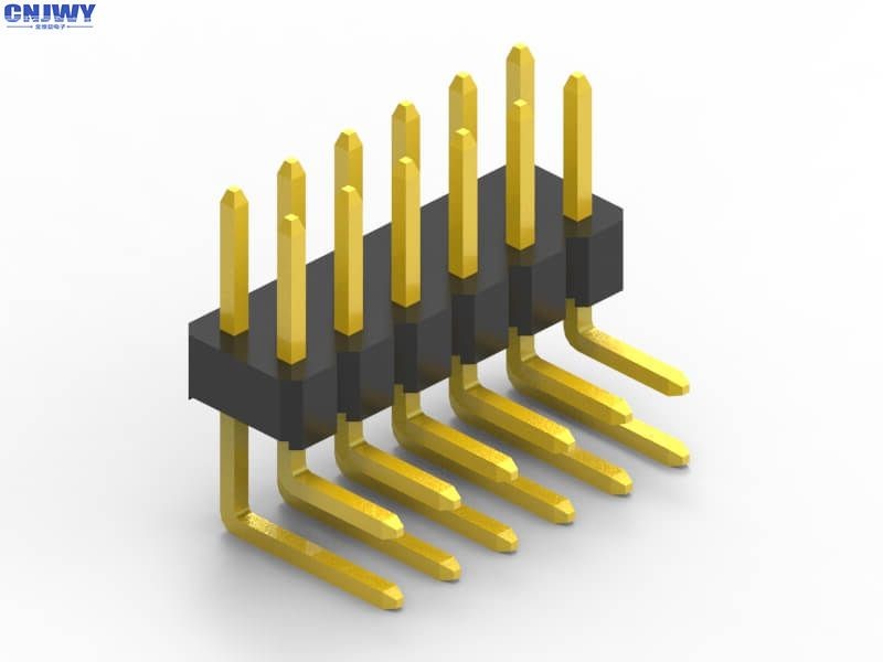  Brass 2.00 Mm Pcb Header Pins Dual Row , Through Hole 14 Pin Header Connector Manufactures