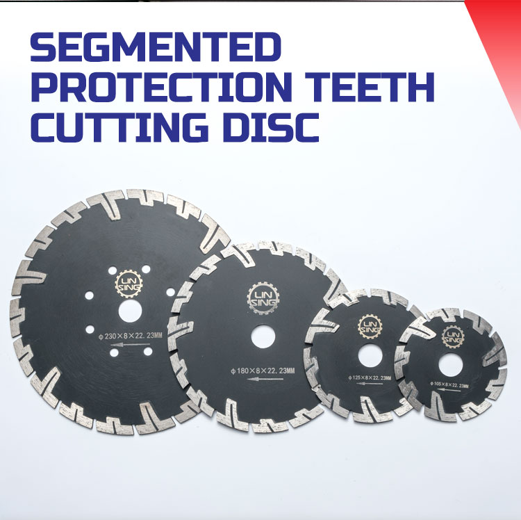Long-lasting Metal Cutting Diamond Disc D230mm T Type Protection Teeth For Stone