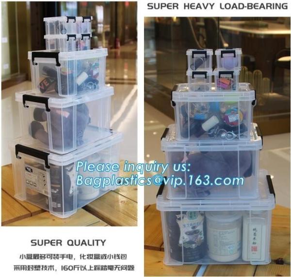 household items 8 compartment clear plastic container storage box, household