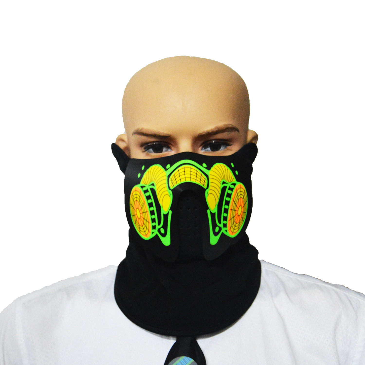 Muise Control Flashing Led Gas Mask Music LED Party Mask Luminous Light For Men And Woman Resident Evil Mask Wholesalew