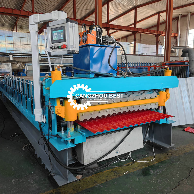0.3mm PPGI Roofing Sheet Roll Forming Machine Double Layer Tile Making