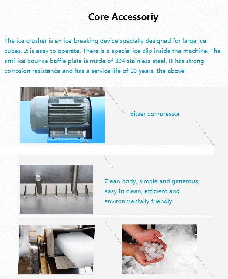 industrial ice crusher machine for ice block cutting