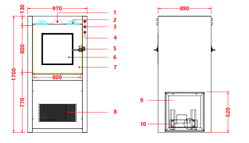 Low-Noise Air Shower Pass Box | E-Interlock & 201 Stainless | 960x890x1690mm Compact