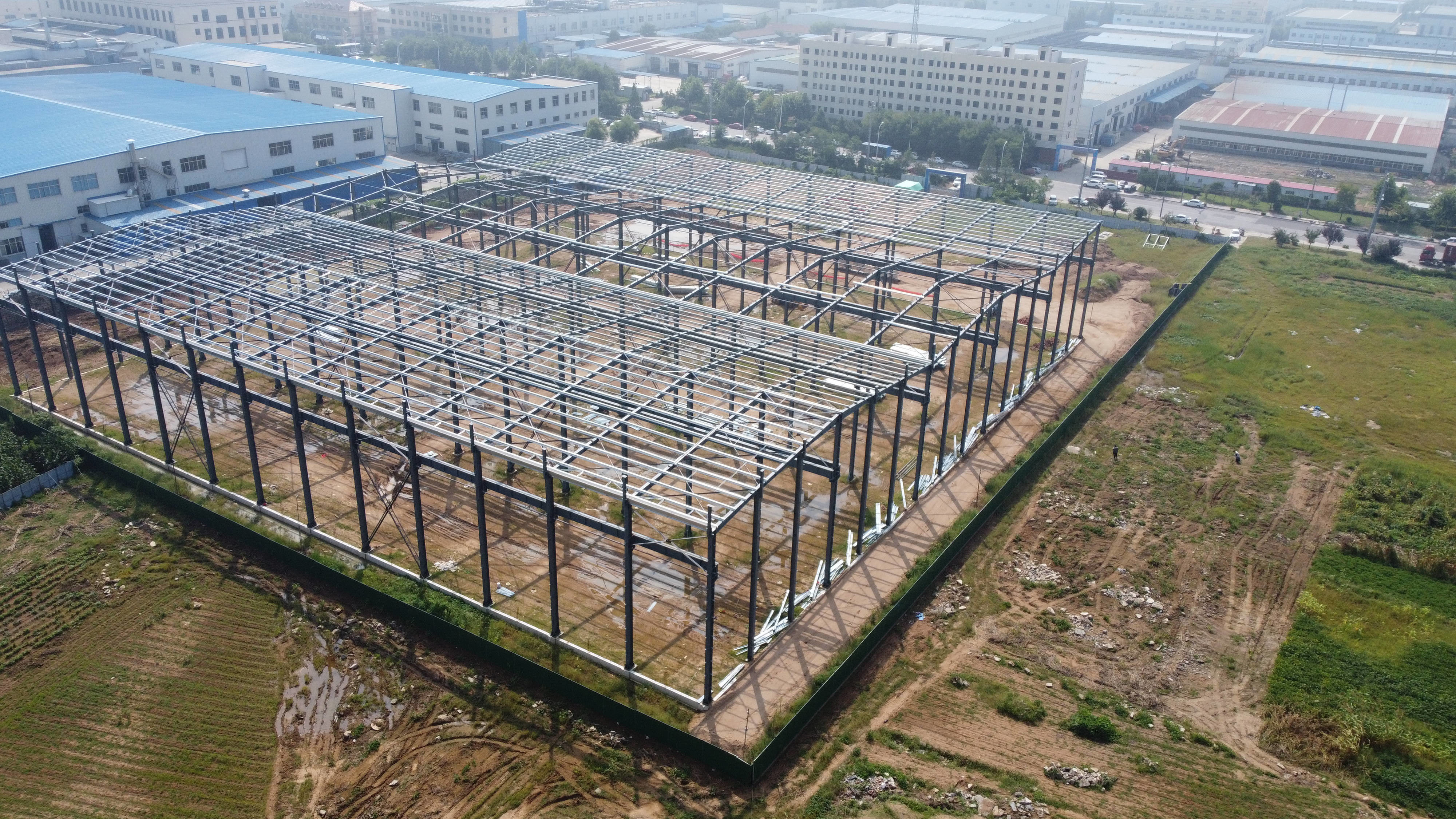 Prefabricated Light Metal Factory Building Steel Frame Construction Building Prefab Building Warehouse