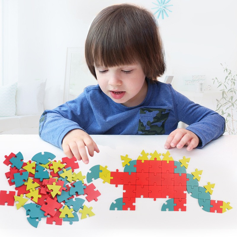 Children Wooden Creative Jigsaw Building Block 1Set DIY 3D Educational