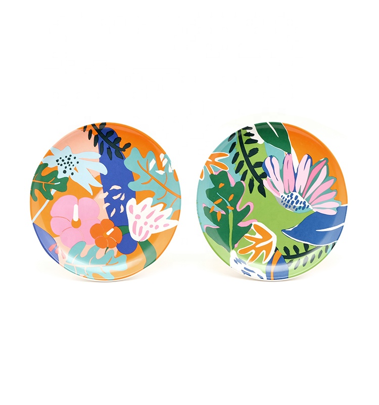 Hot Selling 8 Inch dinnerware ceramic high quality colorful salad plate for spring summer Porcelain Dish