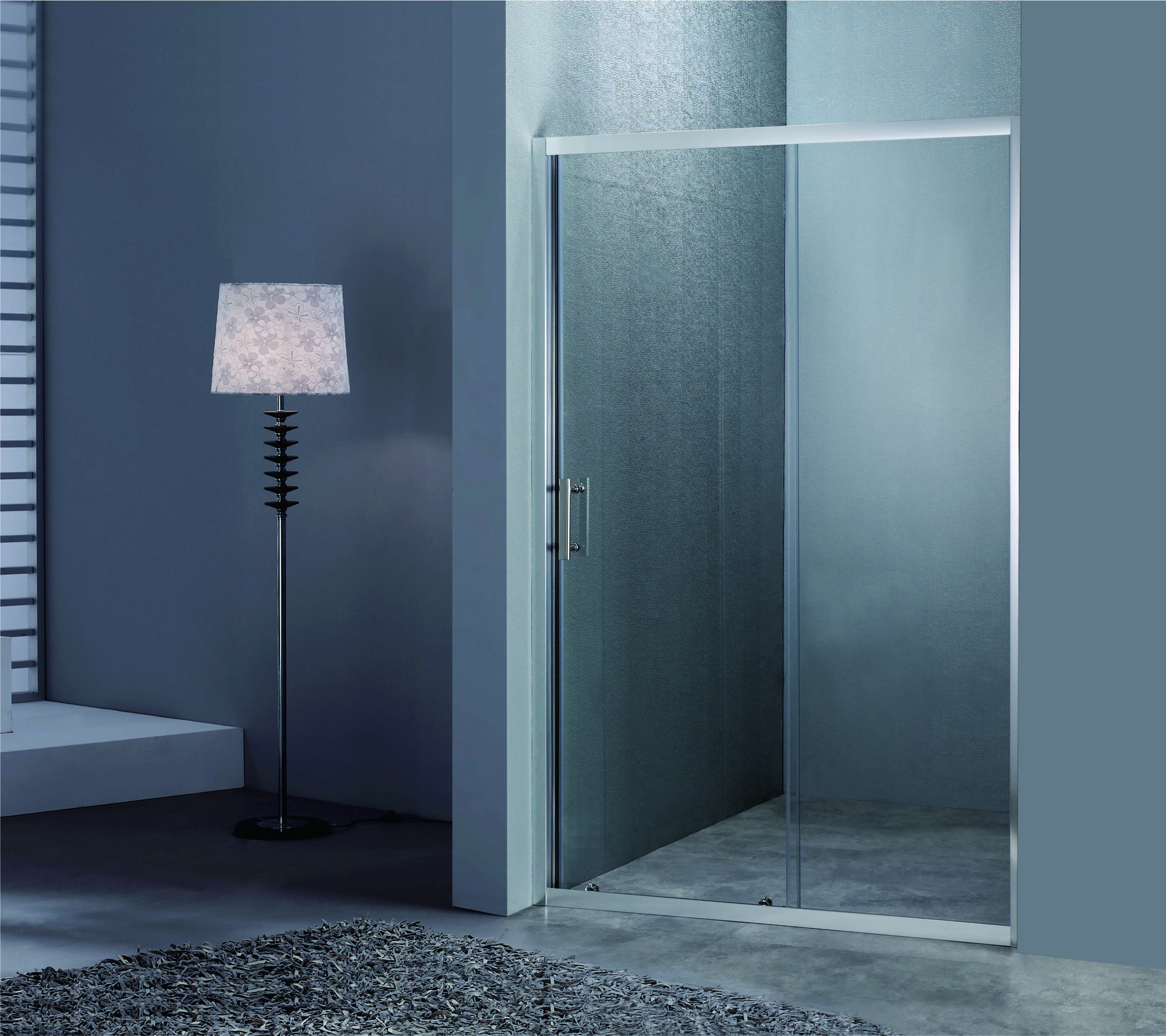 Sliding Shower Doors 120*190cm Size Tempered Glass Aluminium Frame Customizable