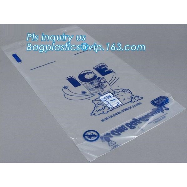 Quality ECO FRIENDLY ICE PACK BAGS, ECO GREEN PACKAGING, BIO ICE BAG, disposable drawstring top crystal clear ice plastic bag, for sale