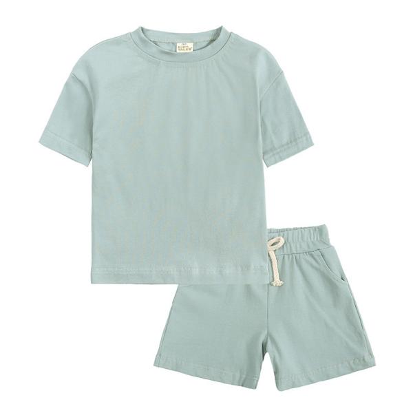 Kids Boys Sportswear 2PCS T Shirt And Short Set Label Embroidery Summer Children
