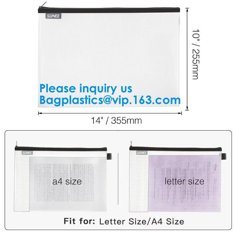 A4 Clear Pvc Zipper File Bag A5 Clear Pvc Document Bag With Red Zipper B5 Pvc Envelope Bag With Card Pouch
